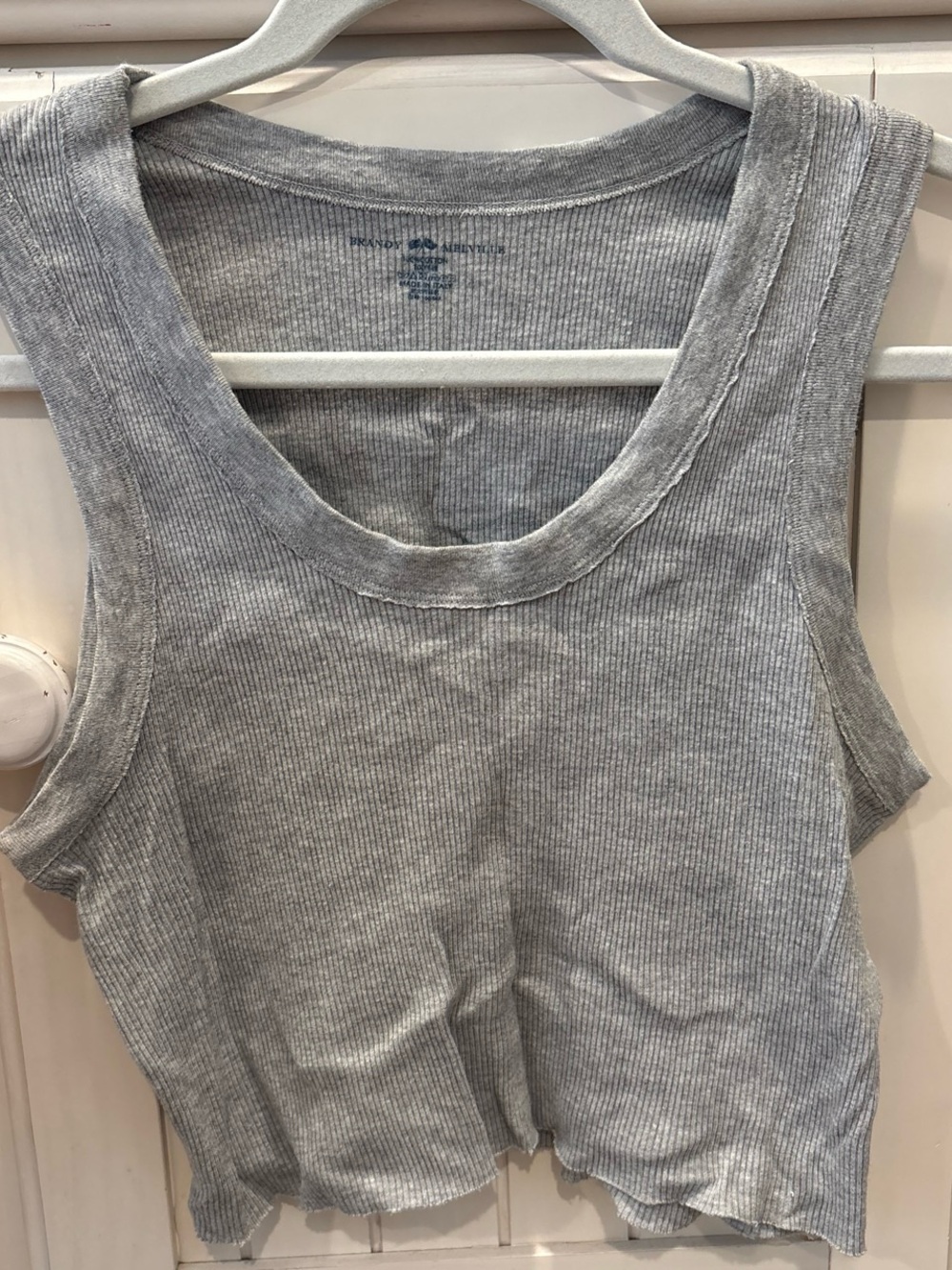 Brandy Melville Light Grey Ribbed Cropped Tank